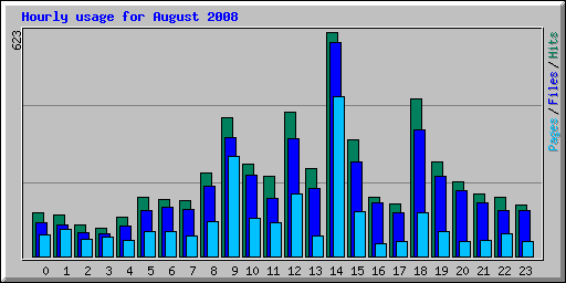 Hourly usage for August 2008